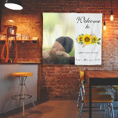 ひまわり水彩ピンクフローラ写真ベビー タペストリー