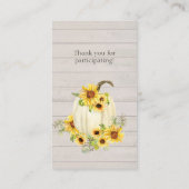 ひまわり水彩フローラかぼちゃおむつラッフル 名刺 (裏面)