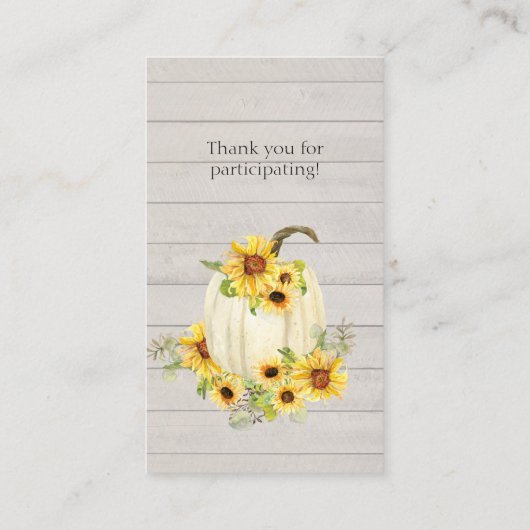 ひまわり水彩フローラかぼちゃおむつラッフル 名刺 (裏面)