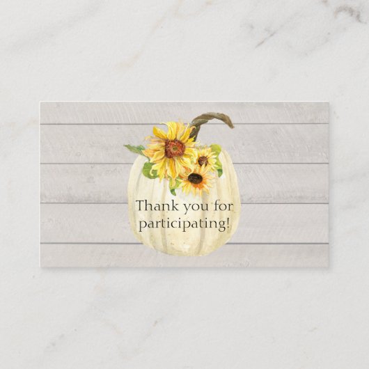 ひまわり水彩フローラかぼちゃブックリクエスト 名刺 (裏面)