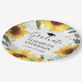 ひまわり水彩フローラクラスパーティー ペーパープレート (アングル)