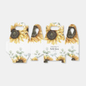 ひまわり水彩フローラスクリプトブライダルシャワー フェイバーボックス (折り畳みなし)