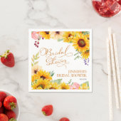 ひまわり水彩フローラブライダルシャワー スタンダードカクテルナプキン (インサイチュ)