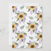 ひまわり水彩フローラブライダルシャワー 招待状 (裏面)