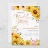 ひまわり水彩フローラブライダルシャワー 招待状 (正面)