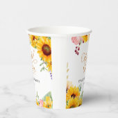 ひまわり水彩フローラブライダルシャワー 紙コップ (右)