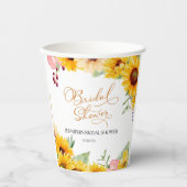 ひまわり水彩フローラブライダルシャワー 紙コップ (正面)