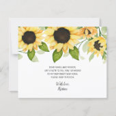 ひまわり水彩フローラ予算の移動カード (裏面)