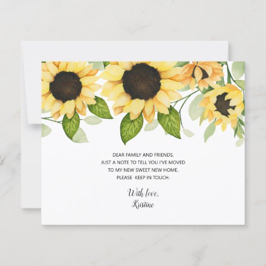 ひまわり水彩フローラ予算の移動カード (裏面)