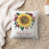 ひまわり水彩フローラ灯 クッション (ブランケット)