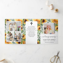 ひまわり水彩フローラ追悼式 三つ折りプログラム