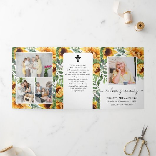 ひまわり水彩フローラ追悼式 三つ折りプログラム (外部)