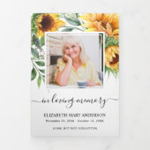 ひまわり水彩フローラ追悼式 三つ折りプログラム (カバー)