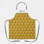 ひまわり水彩フローラ パーソナライズされた エプロン (正面)