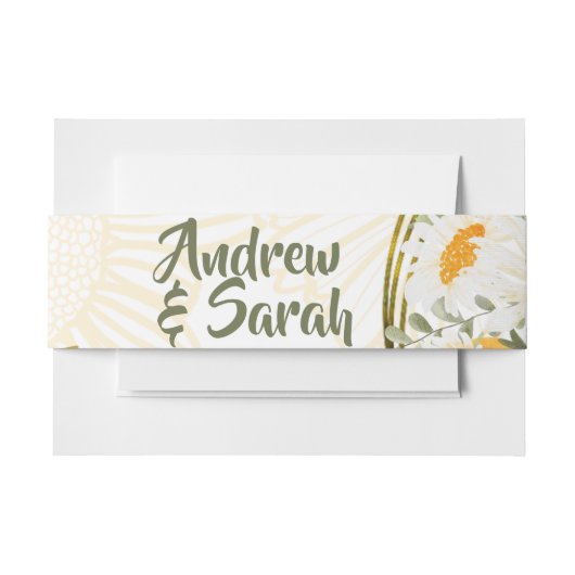 ひまわり水彩フローラ 招待状ベリーバンド (正面例)