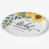 ひまわり水彩ブライダルシャワー紙プレート ペーパープレート (アングル)
