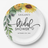ひまわり水彩ブライダルシャワー紙プレート ペーパープレート (正面)