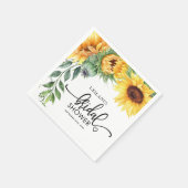 ひまわり水彩ブライダルシャワー スタンダードカクテルナプキン (角)