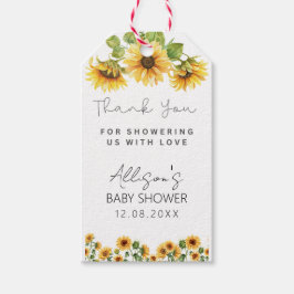 ひまわり水彩ベビーシャワーありがとうギフト ギフトタグ