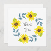 ひまわり水彩リース2 サンキューカード (正面/裏面)