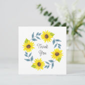 ひまわり水彩リース2 サンキューカード (スタンド正面)