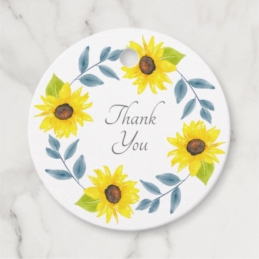 ひまわり水彩リース フェイバータグ (正面)