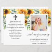 ひまわり水彩写真葬式プログラム (正面/裏面)