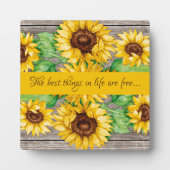 ひまわり水彩勇気付けられるプラーク フォトプラーク (正面)