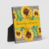 ひまわり水彩勇気付けられるプラーク フォトプラーク (正面)