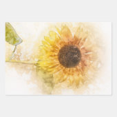 ひまわり水彩包み紙シート ラッピングペーパーシート (正面2)