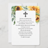 ひまわり水彩悔やみや弔慰葬儀祈りの言葉カード サンキューカード (裏面)