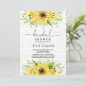 ひまわり水彩画 ブライダルシャワー招待状 招待状 (スタンド正面)