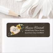 ひまわり水彩素朴ハート結婚の住所 ラベル (インサイチュ)