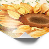 ひまわり水彩結婚シーティングチャートプリント フォトプリント            (角)