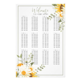 ひまわり水彩結婚シーティングチャートプリント フォトプリント           