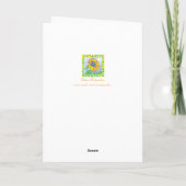 ひまわり水彩花ハッピーバースデー母 カード (裏面)