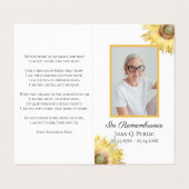 ひまわり水彩葬儀記念祈りの言葉 名刺 (外部フラット)