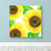 ひまわり水彩 キャンバスプリント (インサイチュ (ウッドフロア))