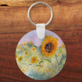 ひまわり水彩 キーホルダー (正面)
