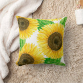 ひまわり水彩 クッション (ブランケット)