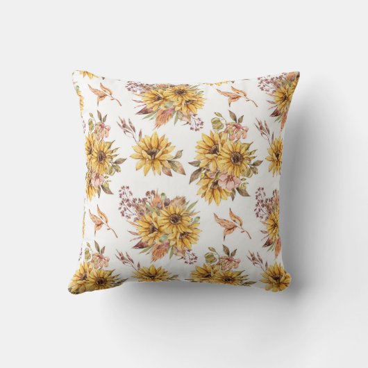 ひまわり水彩 クッション (裏面)