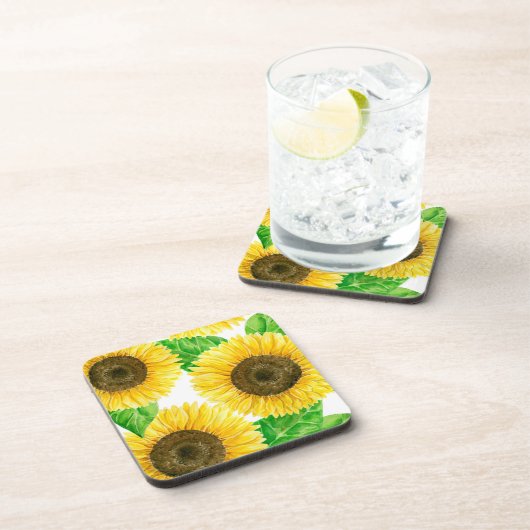 ひまわり水彩 コースター (右側)
