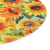 ひまわり水彩：シームレスイラストレーション カッティングボード (角)