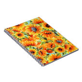 ひまわり水彩:シームレスイラストレーション ノートブック (右側)