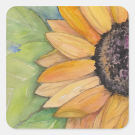 ひまわり水彩 スクエアシール