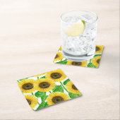 ひまわり水彩 スクエアペーパーコースター (インサイチュ)