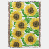 ひまわり水彩 スローブランケット (正面縦)