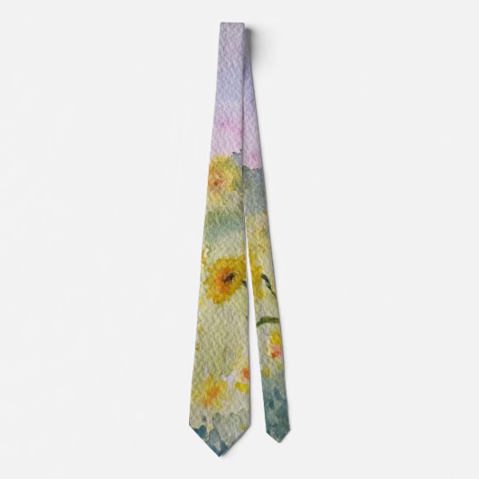 ひまわり水彩 ネクタイ (正面)