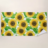 ひまわり水彩 ビーチタオル (正面)