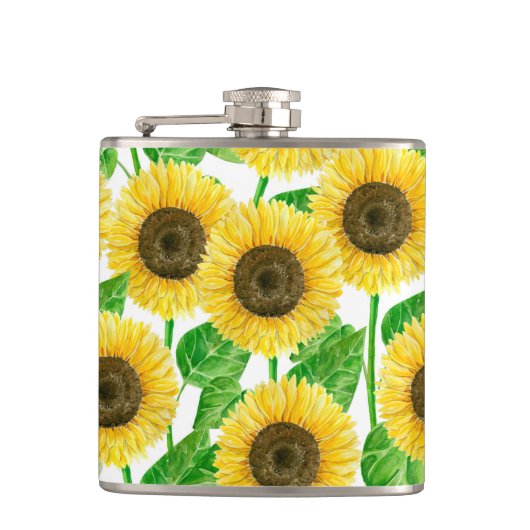 ひまわり水彩 フラスク (正面)